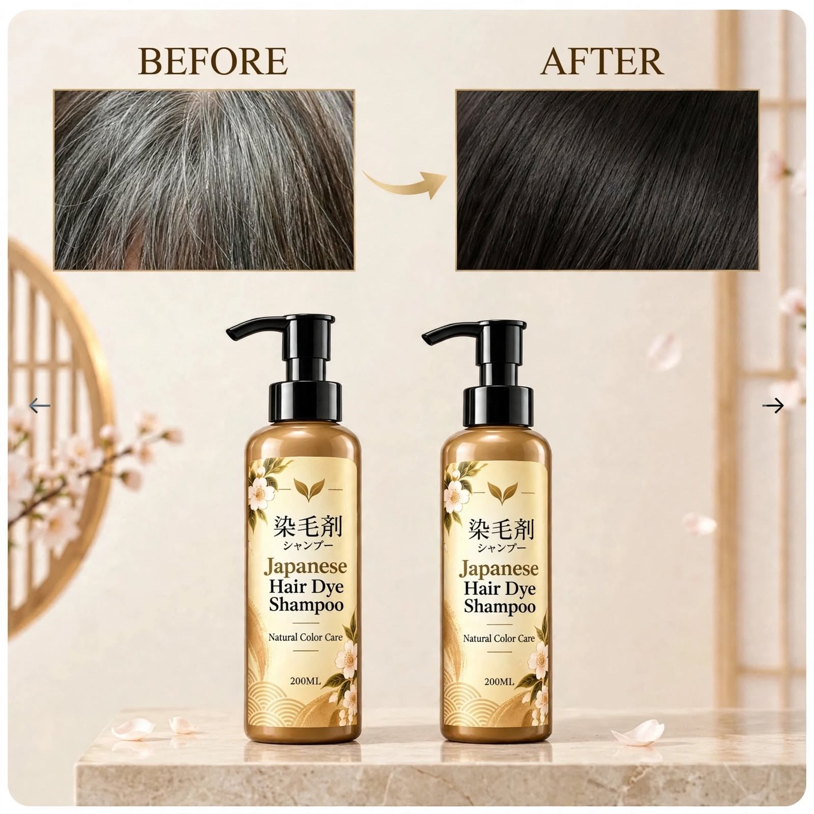 🎁EK K SAATH EK MUFT LIMITED TIME OFFER 🔥✨Japanese Long Lasting Natural Hair Dye Shampoo (1+1) - Image 3